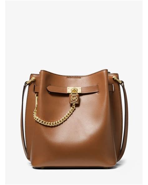 Michael Kors Hamilton Med Lock & Key Brown Leather 